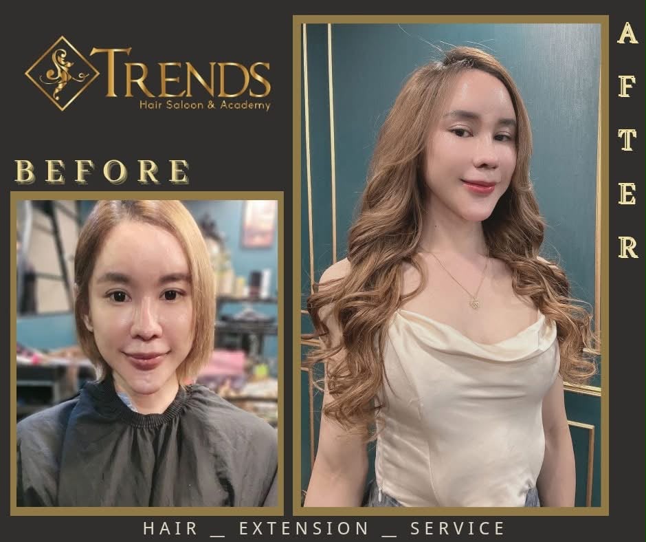 Trends Hair short hair to long soft curls hair extension transformation