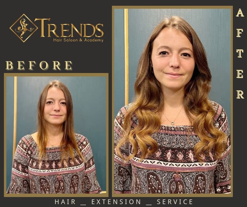 Trends Hair natural brown hair extension transformation with long soft waves